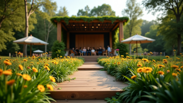 Immagine di un concerto sostenibile con pratiche ecologiche