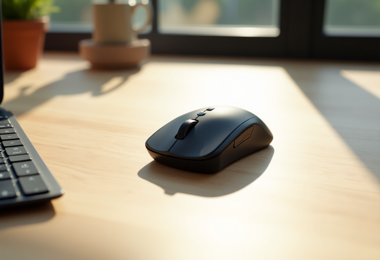 Mouse Logitech MX Anywhere 2S in uso su una scrivania