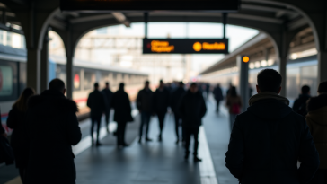 Immagine informativa sullo sciopero dei treni nel weekend