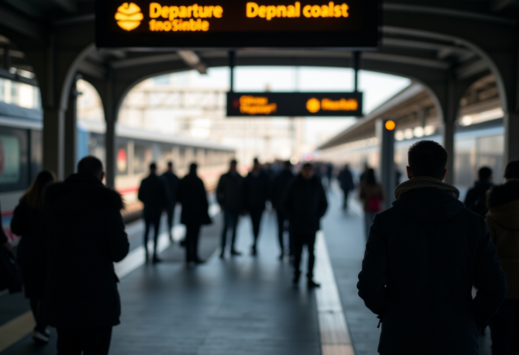 Immagine informativa sullo sciopero dei treni nel weekend