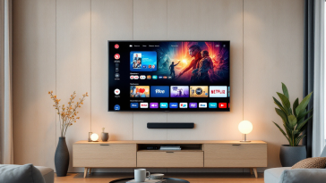 Fire TV Stick collegata a un televisore moderno